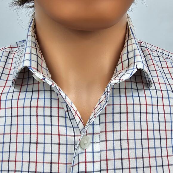 J. Crew Flex Wrinkle Free Dress Shirt Slim fit Men S Tattersall Check L/S - Picture 3 of 11